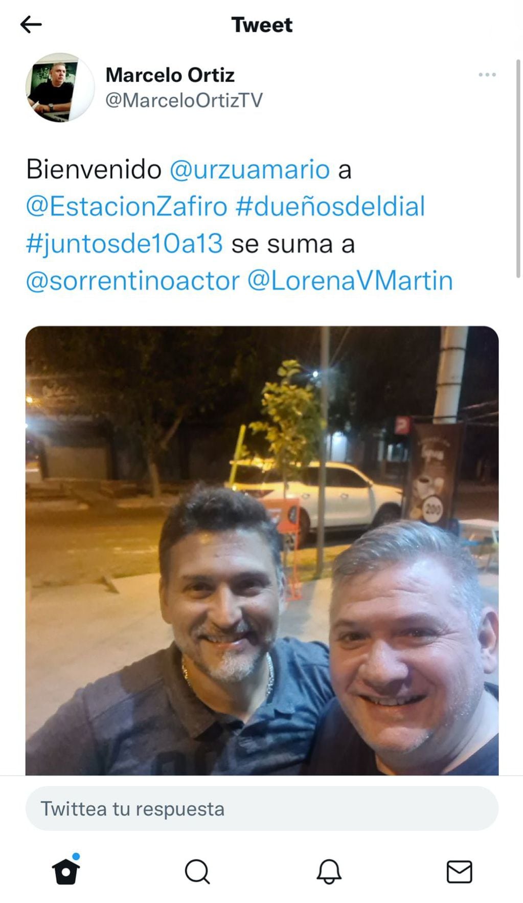 Mario Urzúa y Marcelo Ortiz juntos al aire de Estación Zafiro.