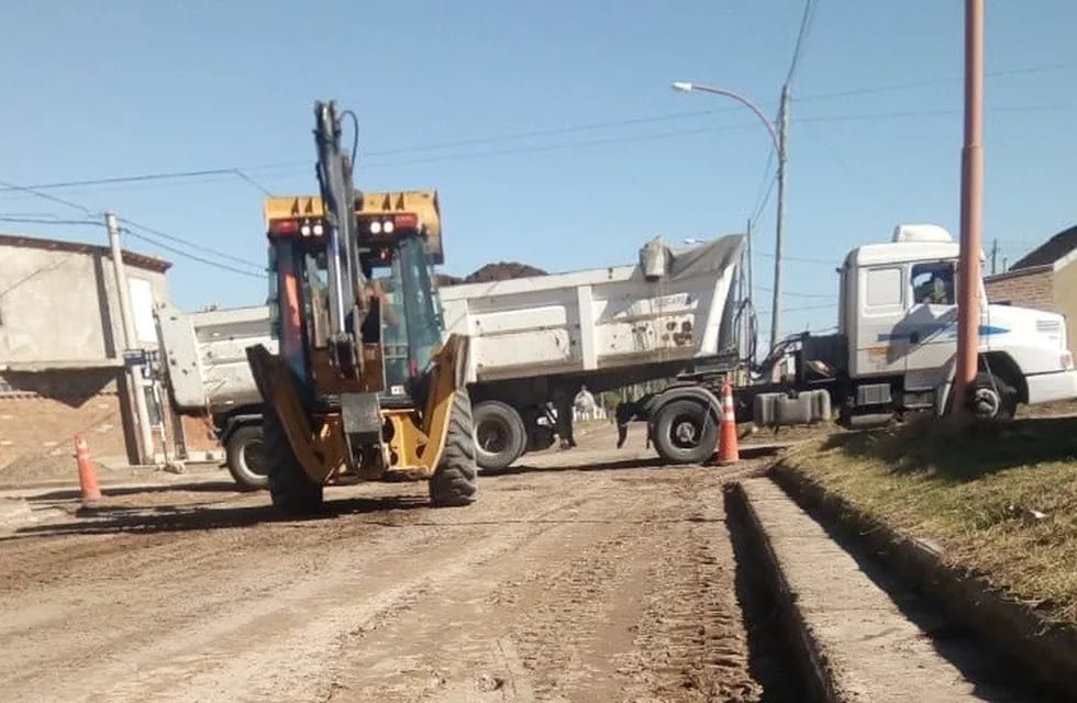 Preparación para pavimentar en Punta Alta