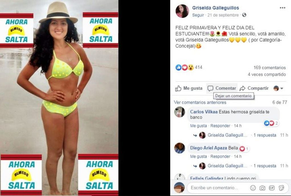 Los polémicos posteos de Griselda Galleguillos. (Facebook Griselda Galleguillos)