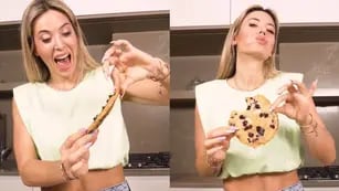 Jesica Cirio enseñó a hacer galletas fits con chips de chocolate
