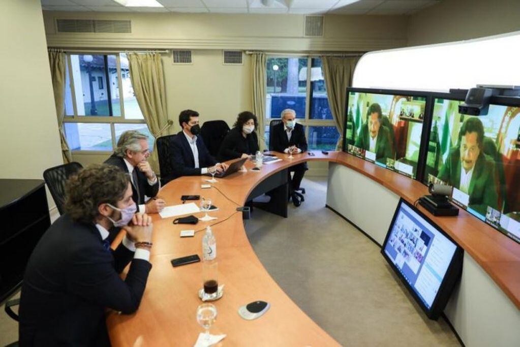 Reunión virtual entre el Gabinete nacional y el gobernador Gustavo Sáenz