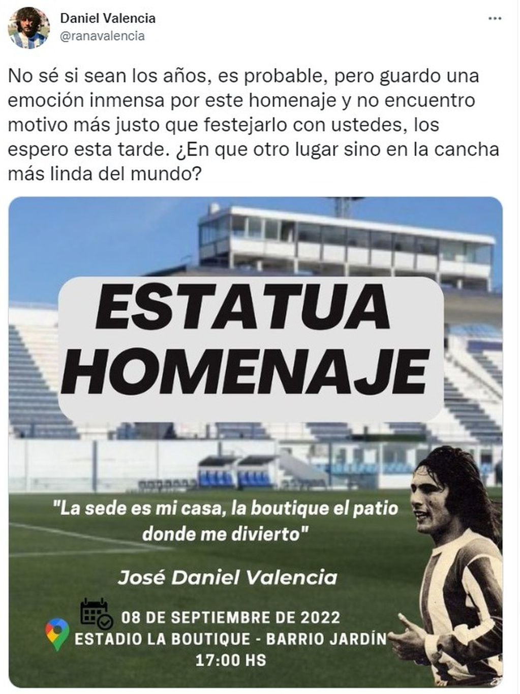 Daniel Rana Valencia y su mensaje en redes (Captura de pantalla).