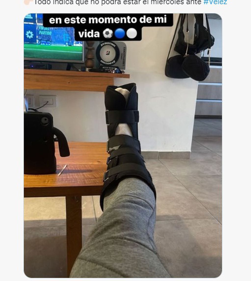 Matías Esquivel y su impotencia, reflejada en su cuenta en Instagram. Se pierde la revancha de Talleres ante Vélez.