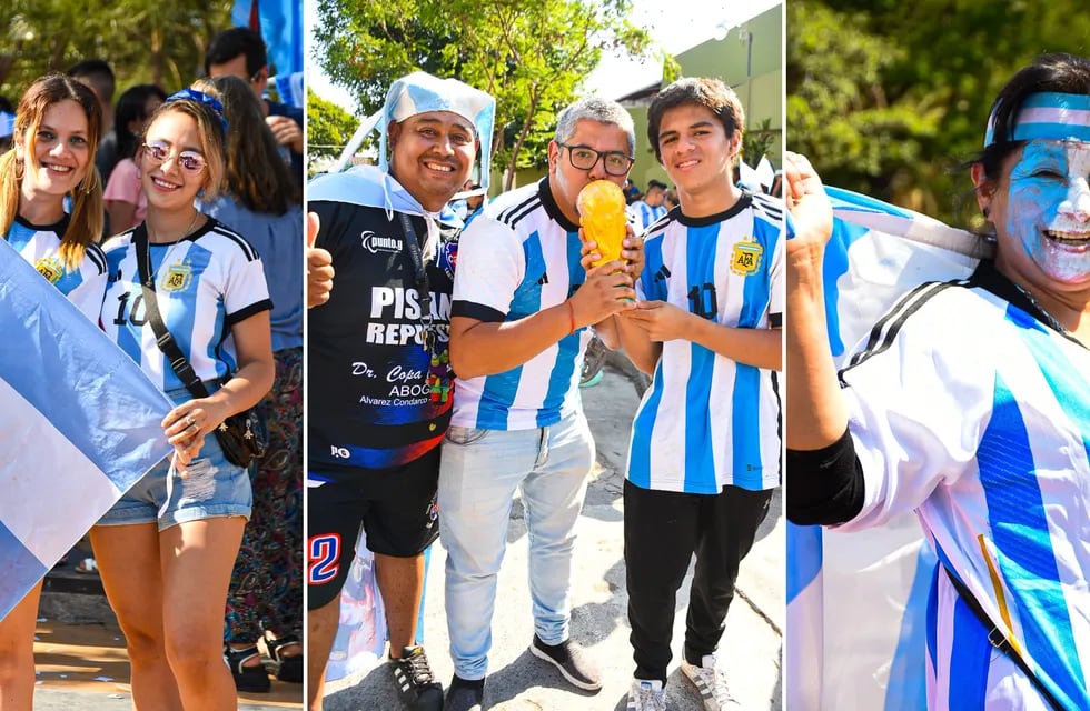 La alegría de los simpatizantes sampedreños se manifestó a pleno este domingo, tras el triunfo de Argentina en Qatar.