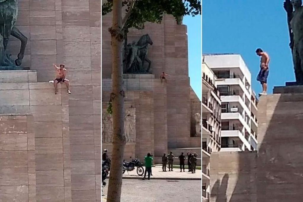 El hombre amenazó con arrojarse desde el Monumento.