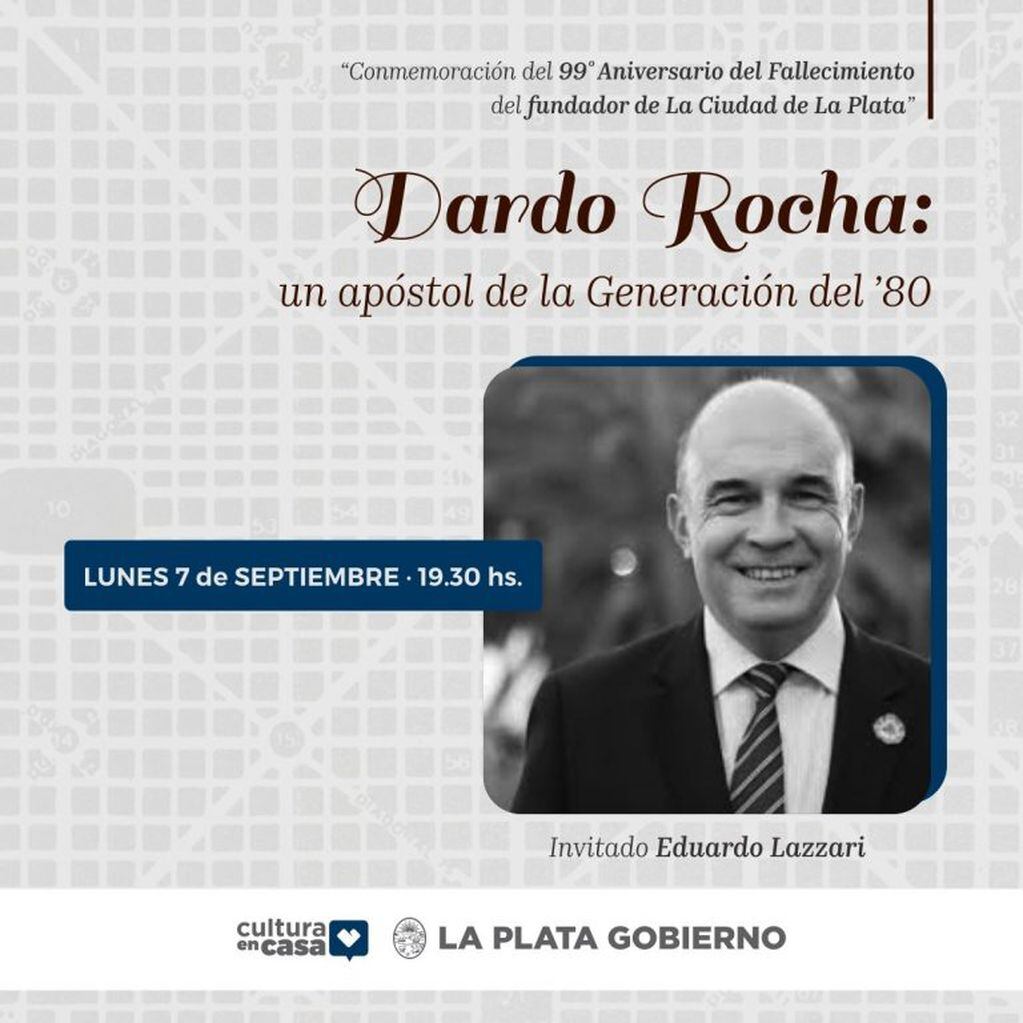El historiador Eduardo Lazzari repasarán anécdotas y datos históricos sobre la figura de Dardo Rocha (Municipalidad de La Plata)