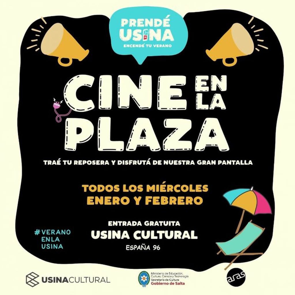 Cine en la Plaza de la Usina Cultural (Facebook Usina Cultural)