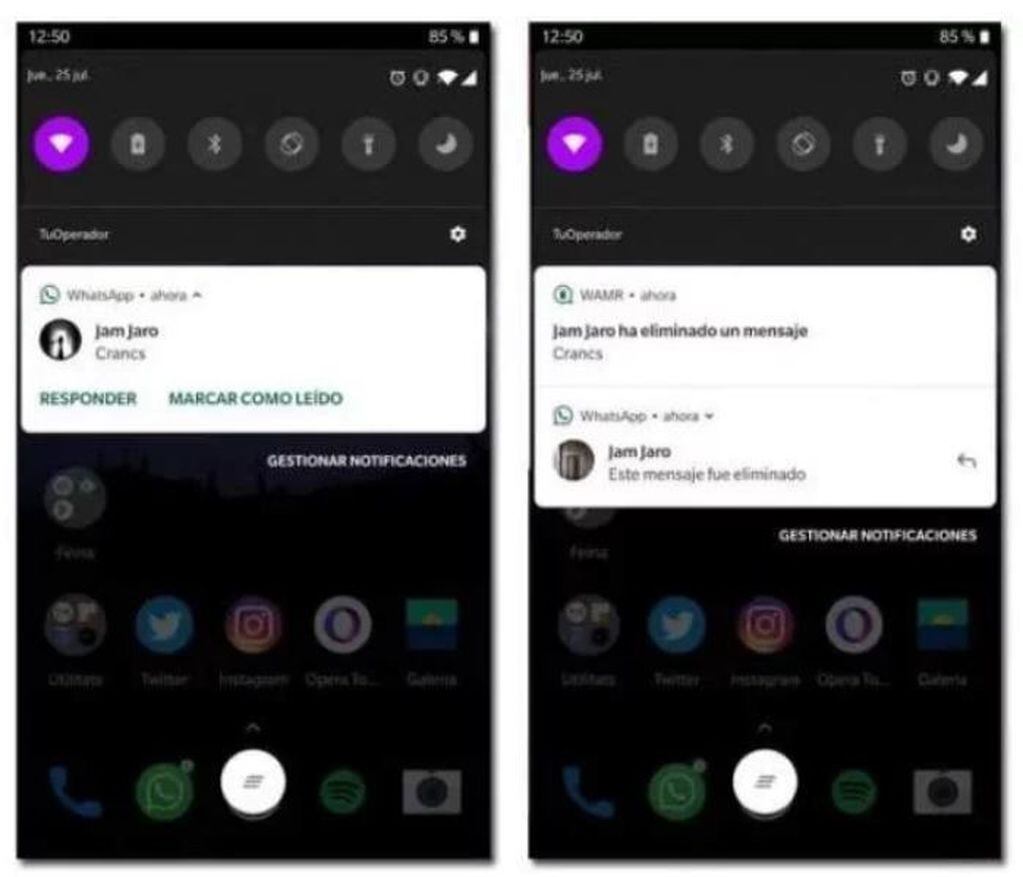 La aplicación que permite ver los mensajes eliminados de WhastApp