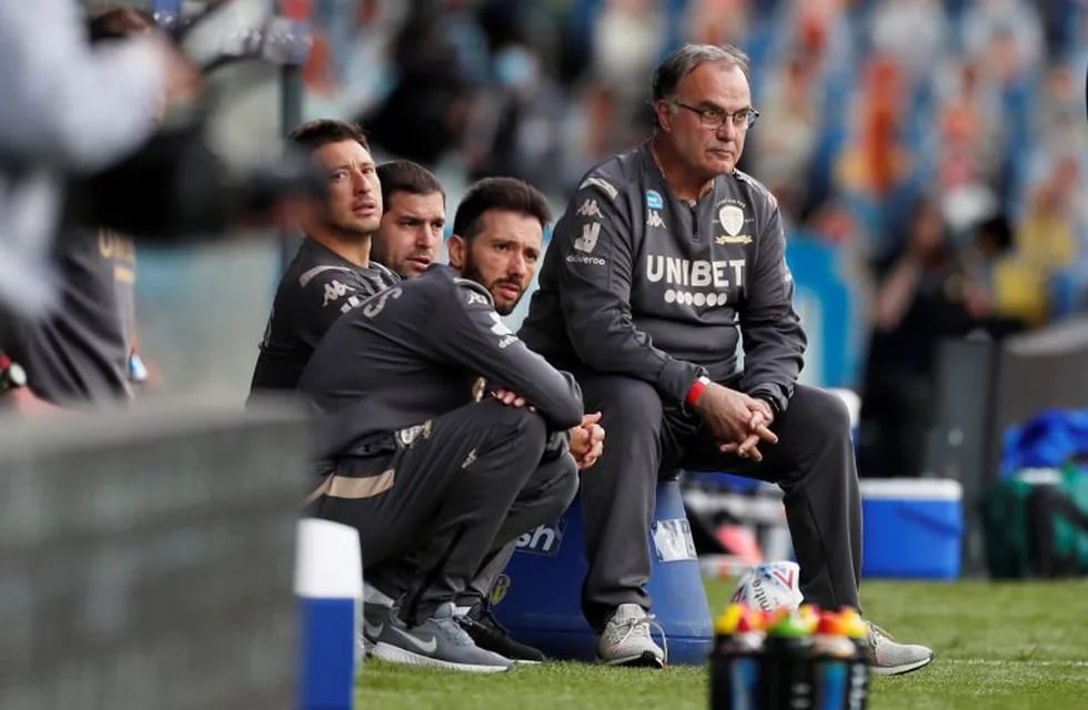 Soccer Football - Championship - Leeds United v Charlton Athletic - Elland Road, Leeds, Britain - July 22, 2020  Leeds United manager Marcelo Bielsa, as play resumes behind closed doors following the outbreak of the coronavirus disease (COVID-19)  Action Images via Reuters/Lee Smith