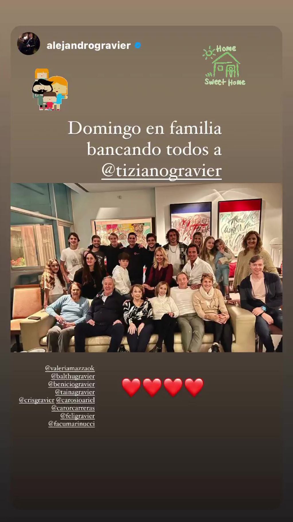 Tiziano Gravier compartió un domingo en familia después de la internación en Rosario y Pilar.
