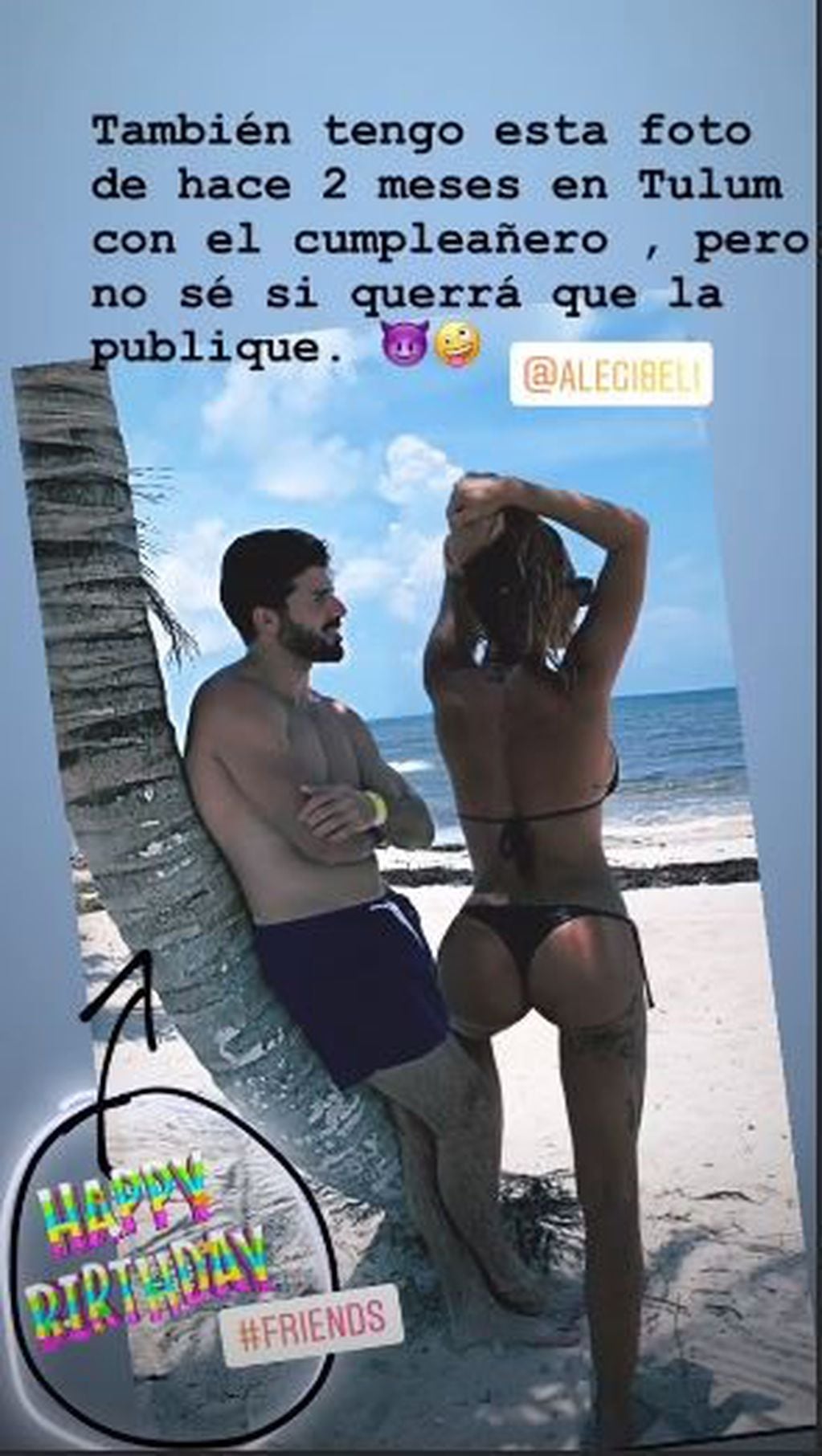Mónica Ayos saludó a un amigo por su cumpleaños con una foto de espaldas que acaparó todas las miradas (Foto: Instagram)