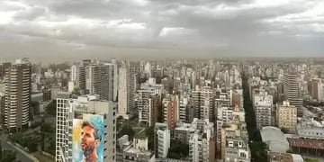 Lluvia y nubes sobre Rosario