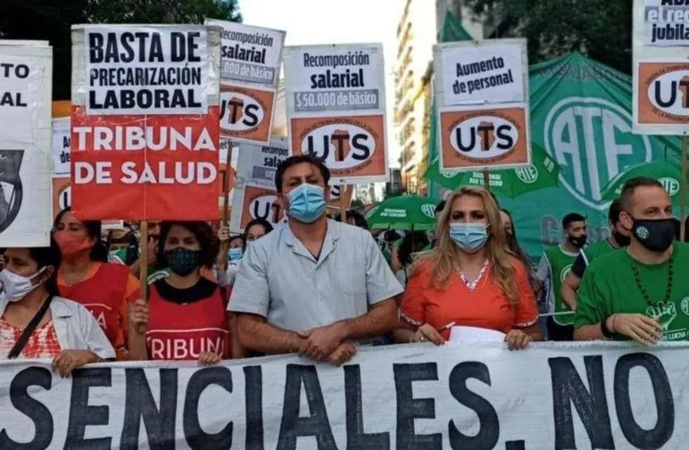 Nuevas protestas de la multisectorial de trabajadores de Salud. (Gentileza UTS)