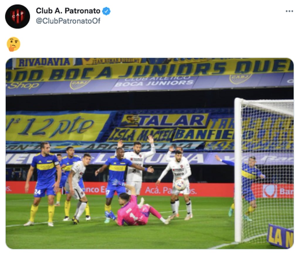 Patronato marcó el 1-0 ante Boca pero Silvio Trucco lo anuló.