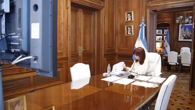 Cristina Kirchner en una audiencia por la causa "Dólar futuro"