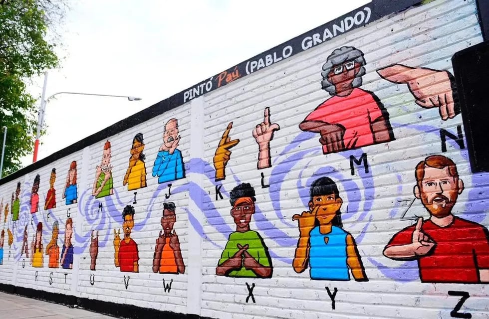 Mural inclusivo en Rivadavia, Mendoza