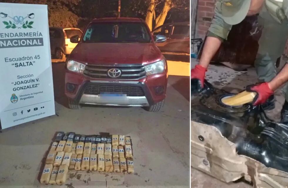 Narcos jujeños fueron delatados por una pérdida de combustible en su lujosa camioneta.