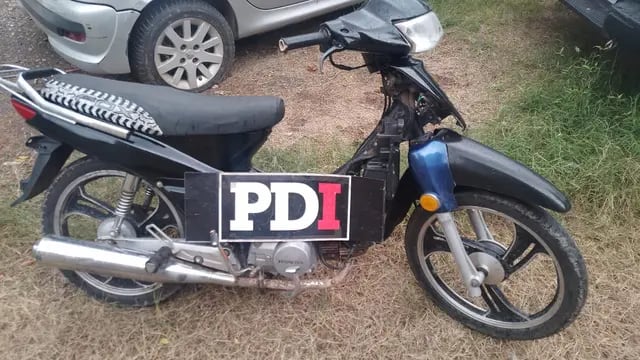 La moto recuperada por la PDI