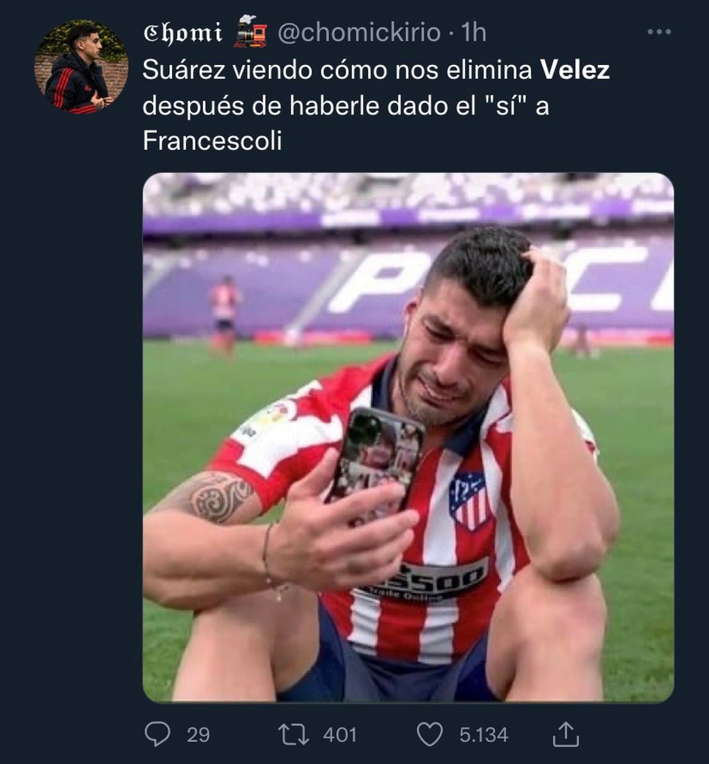 La gente bromeó con la posible llegada de Luis Suárez a River y la derrota ante Vélez.
