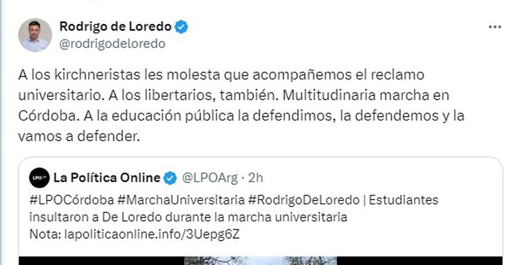 La respuesta de Rodrigo De Loredo.