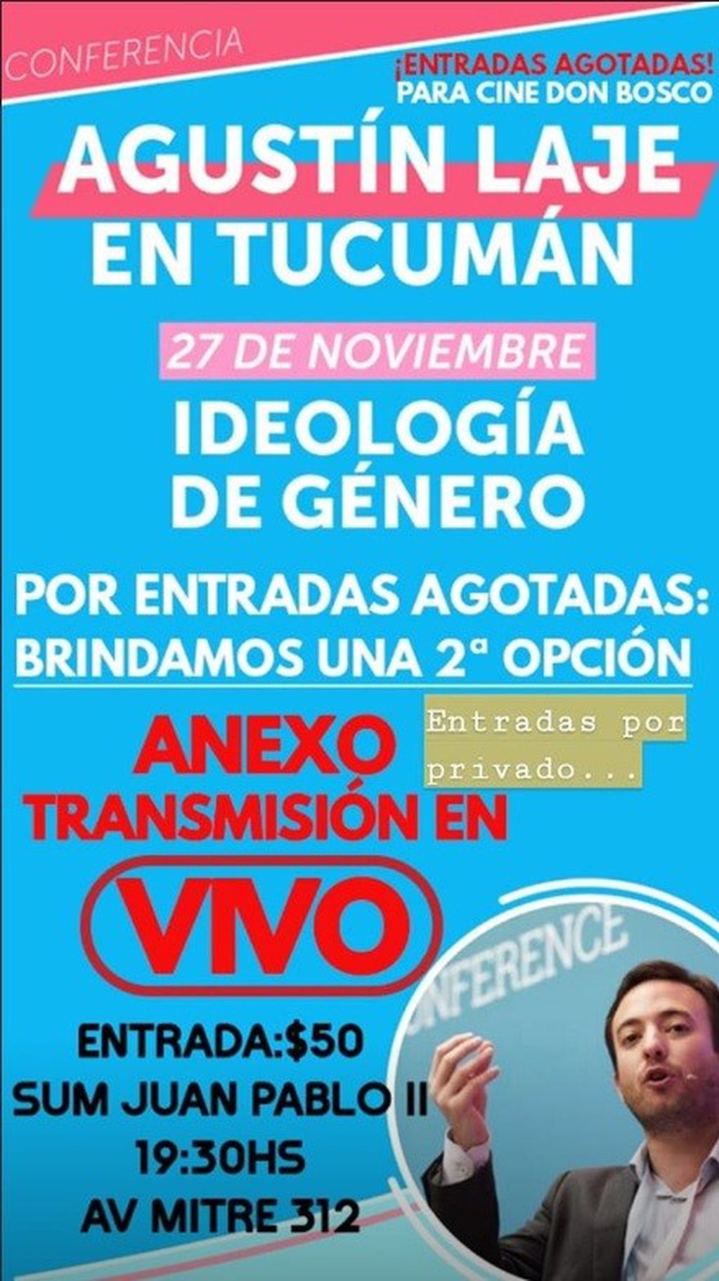 Agustín Laje disertará sobre "Ideología de Género" en Tucumán