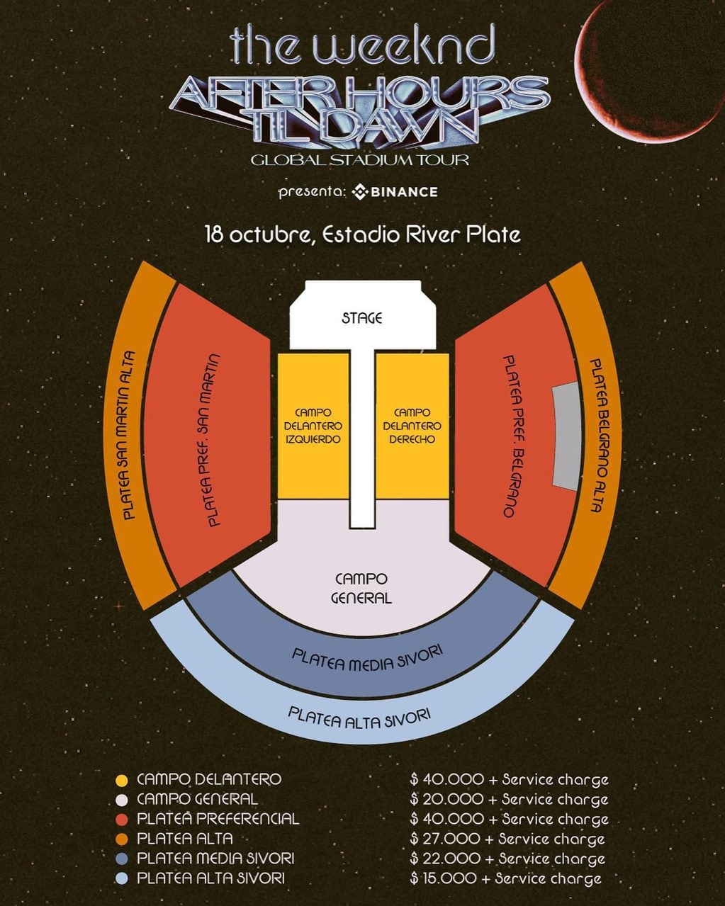 The Weeknd en Argentina 2023: precios de las entradas en River (DF Entertainment)