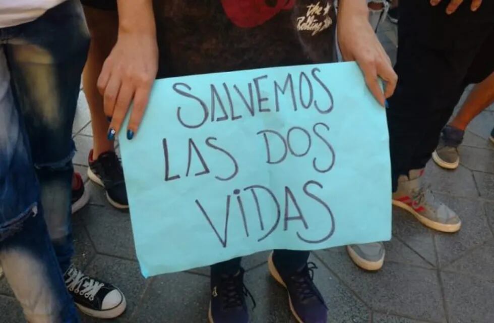 Los manifestantes provida exhibieron sus consignas. El lunes próximo, la marcha por el Dia del Niño por Nacer.