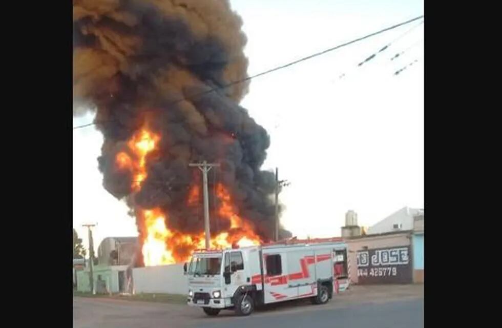 Incendio en Gualeguay\nCrédito: Policía Gualeguay