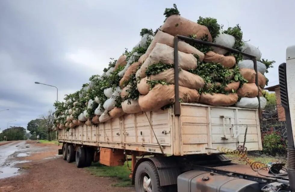 Secuestran camión que transportaba hojas de yerba mate por irregularidades en la documentación