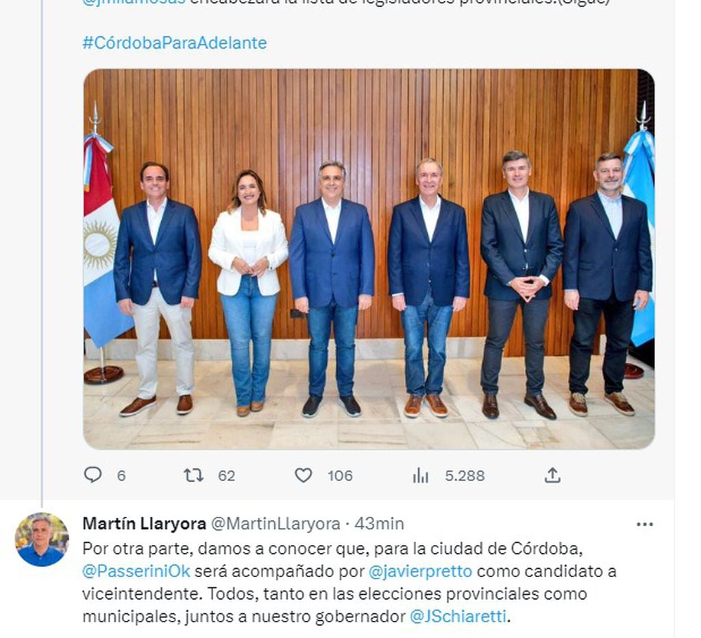 Los candidatos de Hacemos Unidos por Córdoba, junto al gobernador Juan Schiaretti.