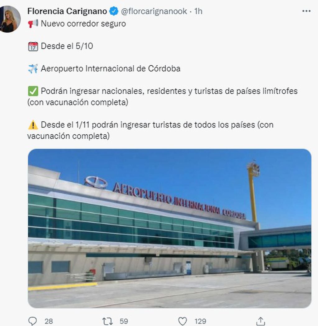 Florencia Carignano, titular de Migraciones, confirmó la noticia esperada en Córdoba.