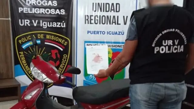 Iguazú: incautaron marihuana del baúl de una motocicleta