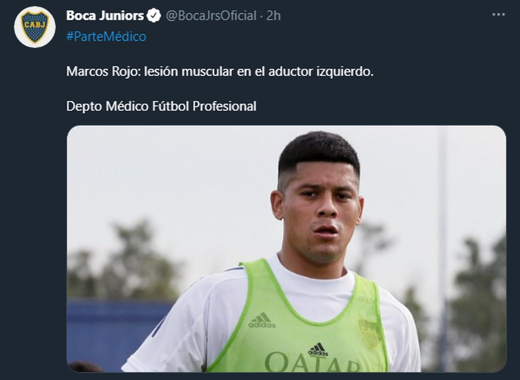 Boca: Marcos Rojo se lesionó