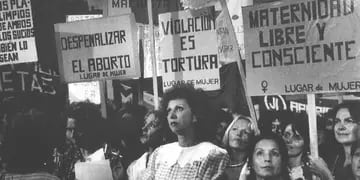Marcha feminista en Argentina.