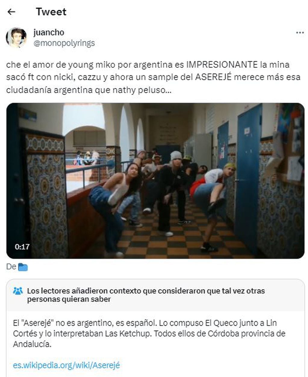 Young Miko desató una guerra en Twitter con su nuevo tema: ¿el “Aserejé” es de España o Argentina?