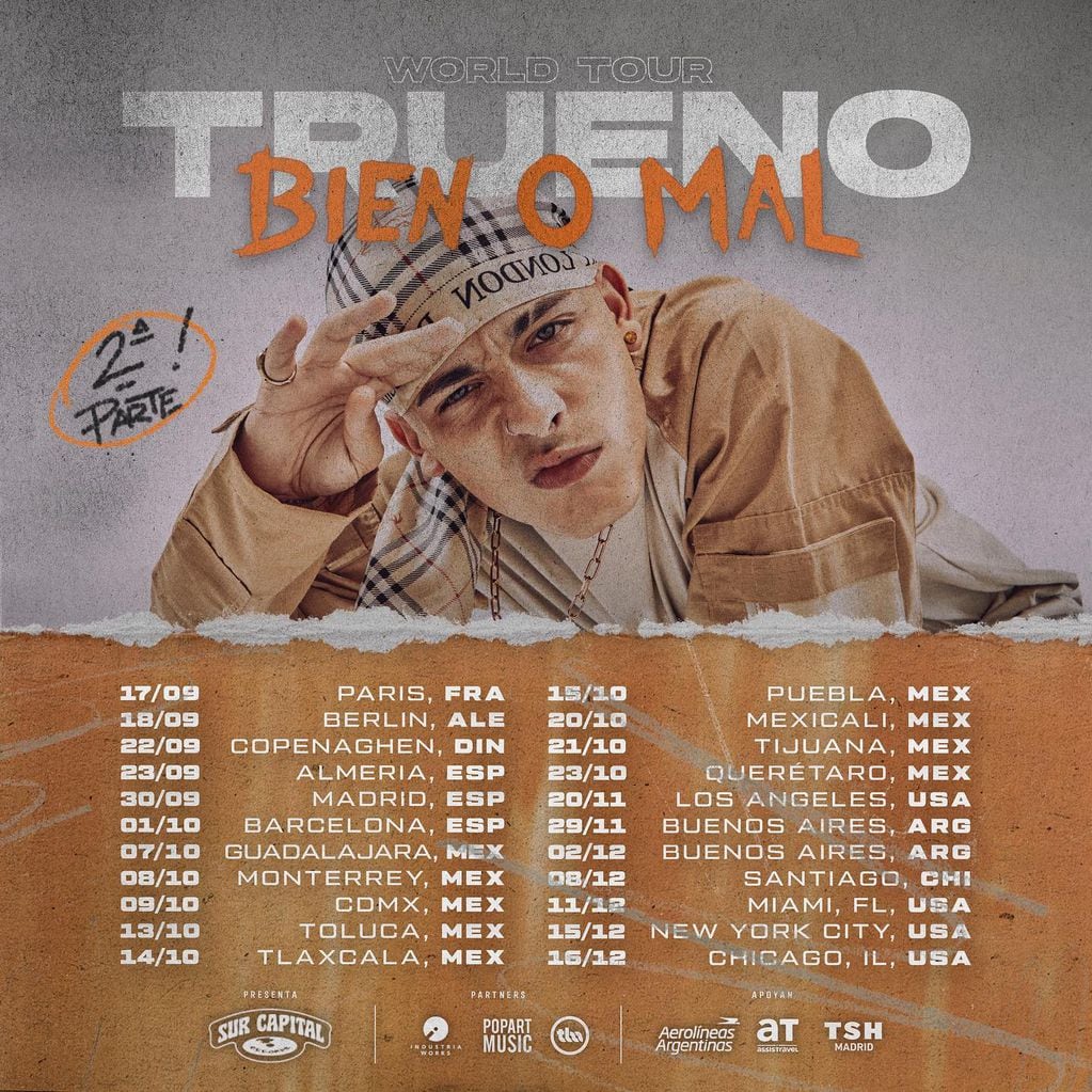 Trueno anunció la segunda parte de "Bien o Mal Tour"