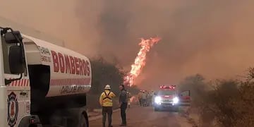 El incendio se desató en cercanías de Cuchi Corral, en La Cumbre. (Gobierno de Córdoba)