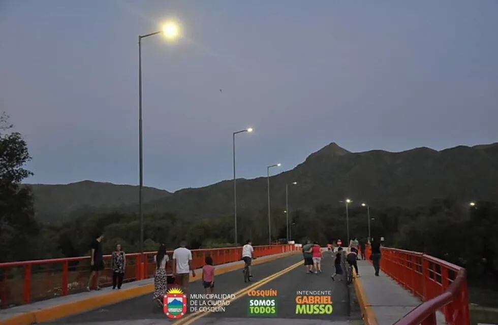 Nuevo puente en Cosquín.