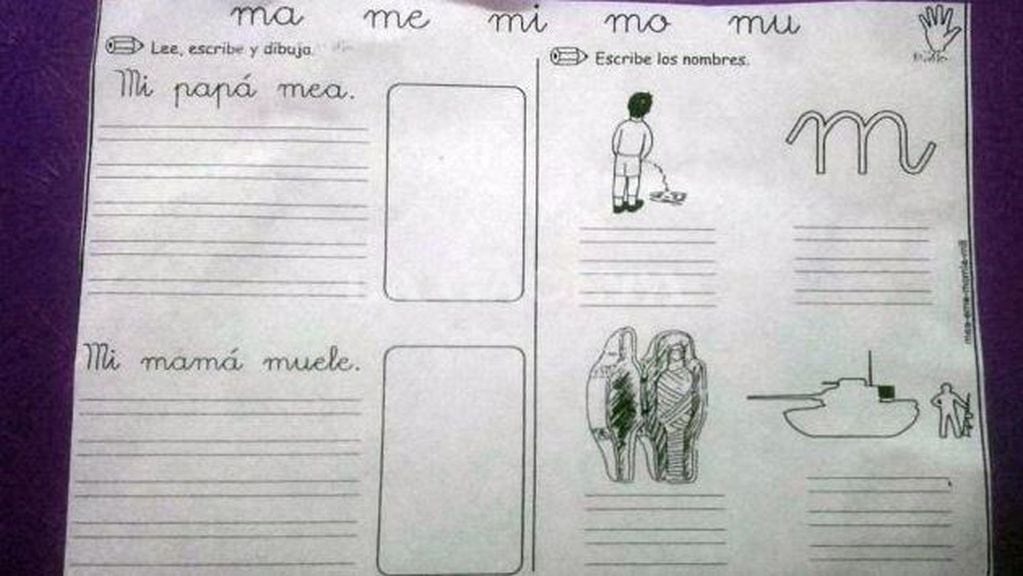 Una maestra enseñó a escribir a sus alumnos con un particular ejercicio.