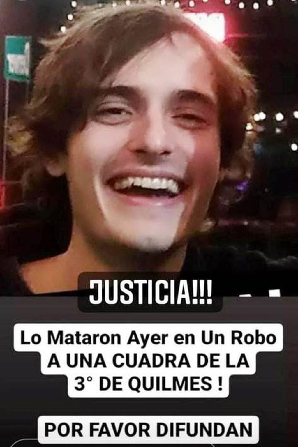 Uno de los pedidos de justicia que circulan por las redes sociales para dar con el culpable del asesinato de Juan Herrera.