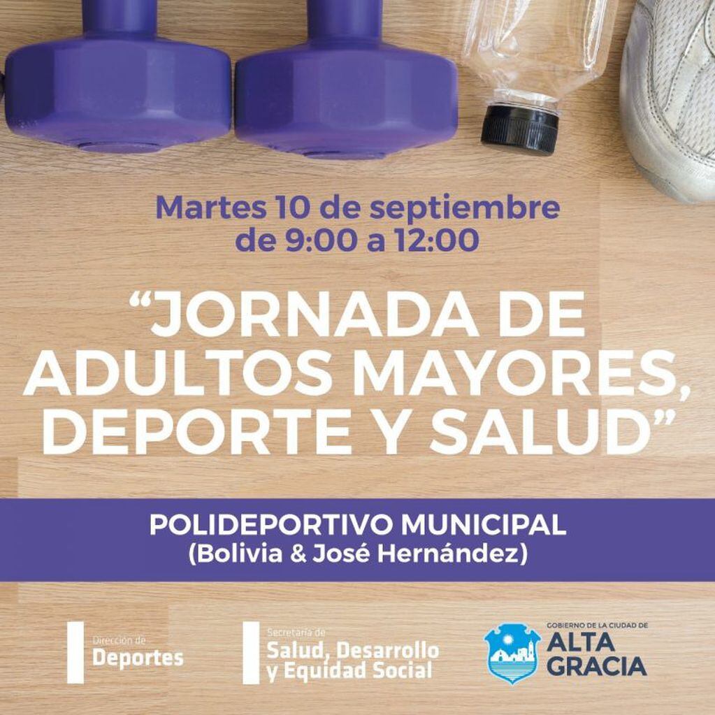 "Jornada de Adultos Mayores, Deportes y Salud" en el Polideportivo Municipal.