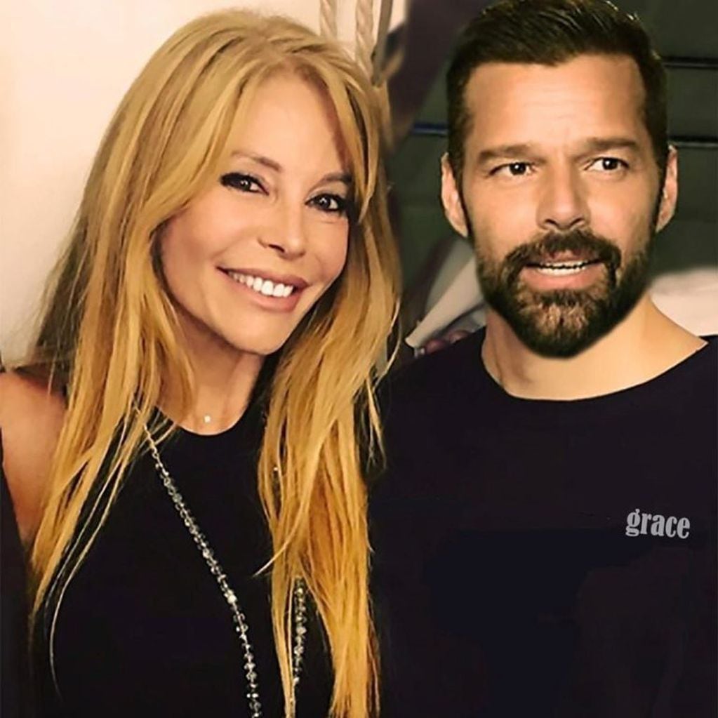 La foto editada de Graciela Alfano junto a Ricky Martin.