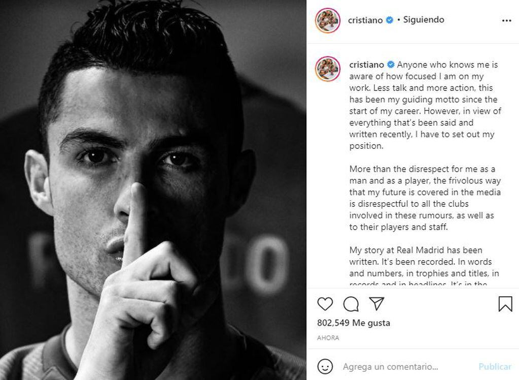 Cristiano Ronaldo rompió el silencio y despejó rumores sobre su futuro.