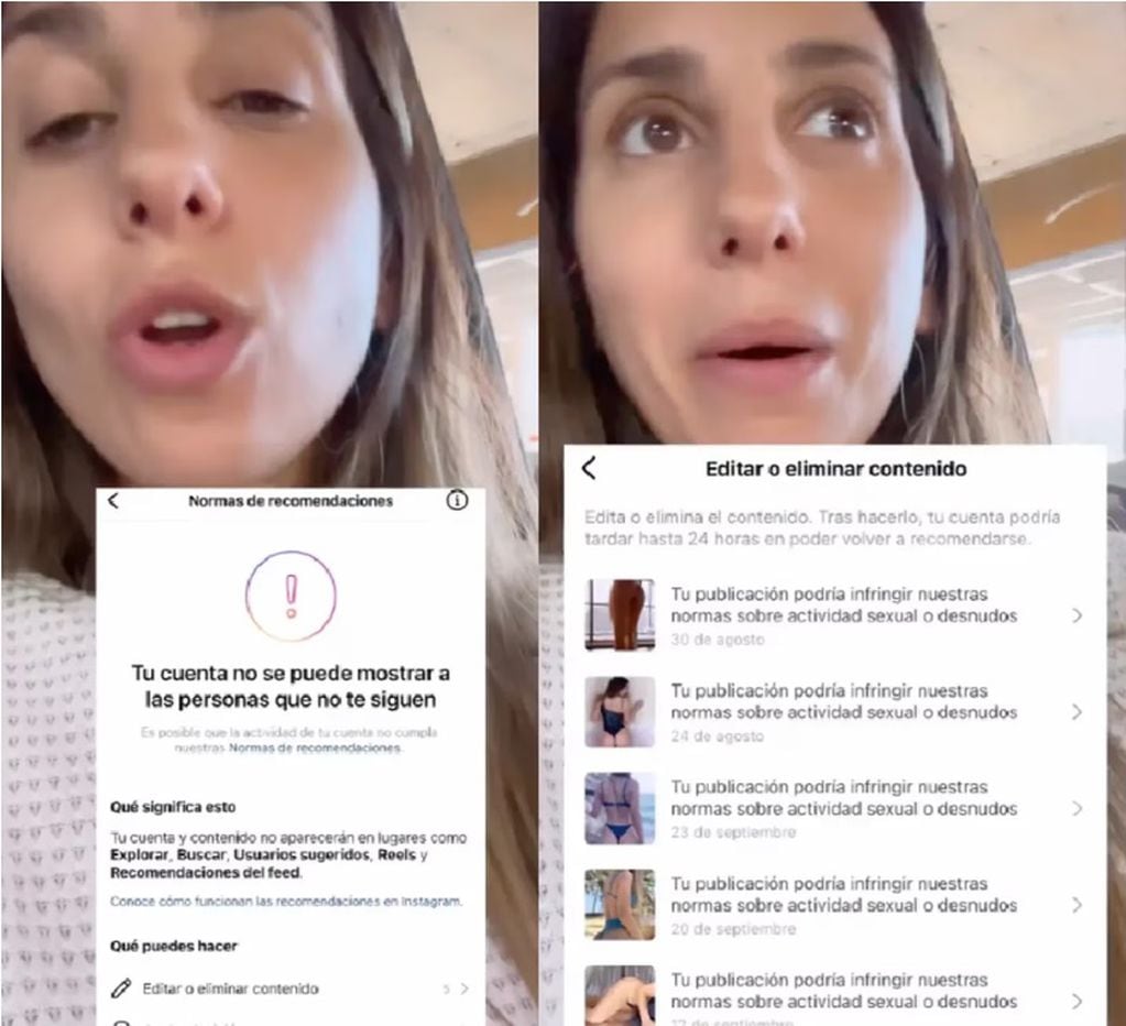 Cinthia Fernández y su descargo contra Instagram