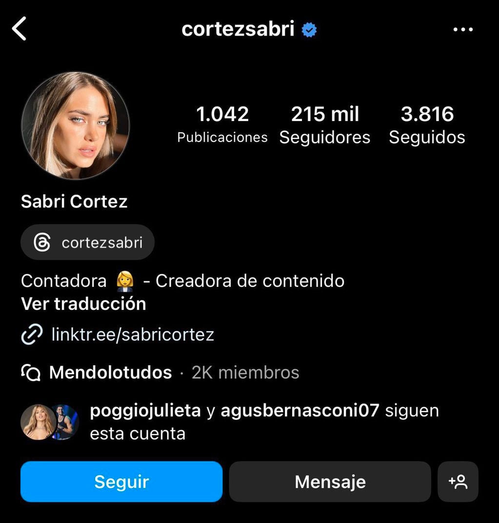 Los seguidores de Sabrina Cortez de Gran Hermano 2024