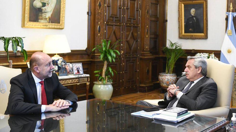 Alberto Fernández recibió a Omar Perotti. (Presidencia)