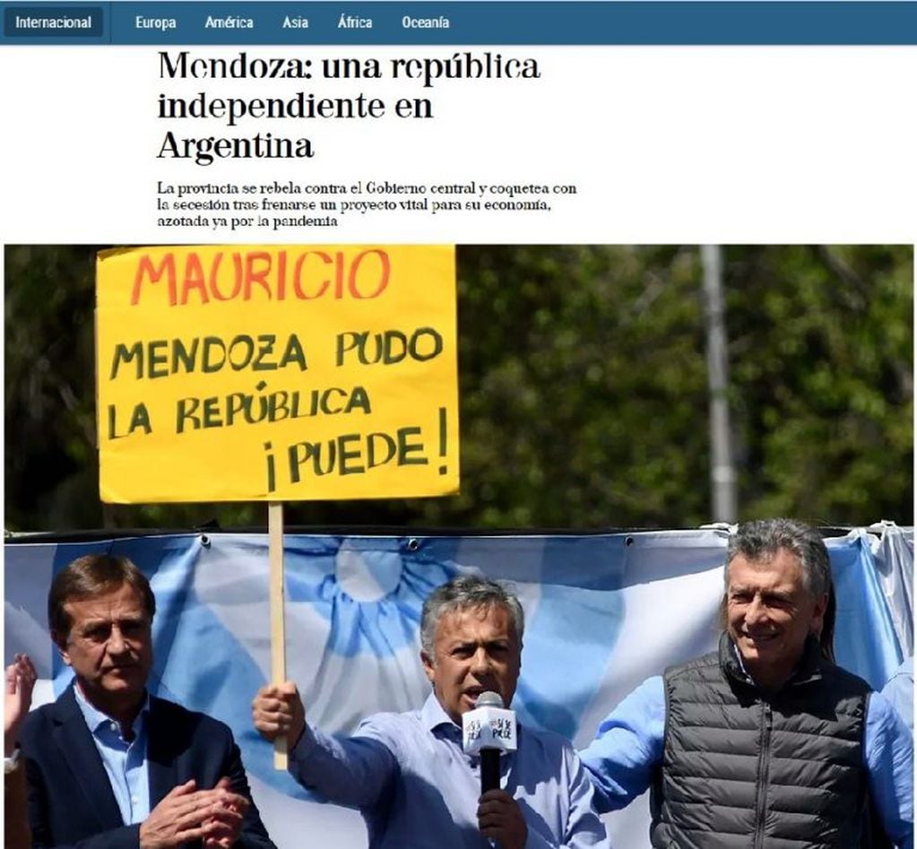 Publicación de el diario de España, El Mundo.
