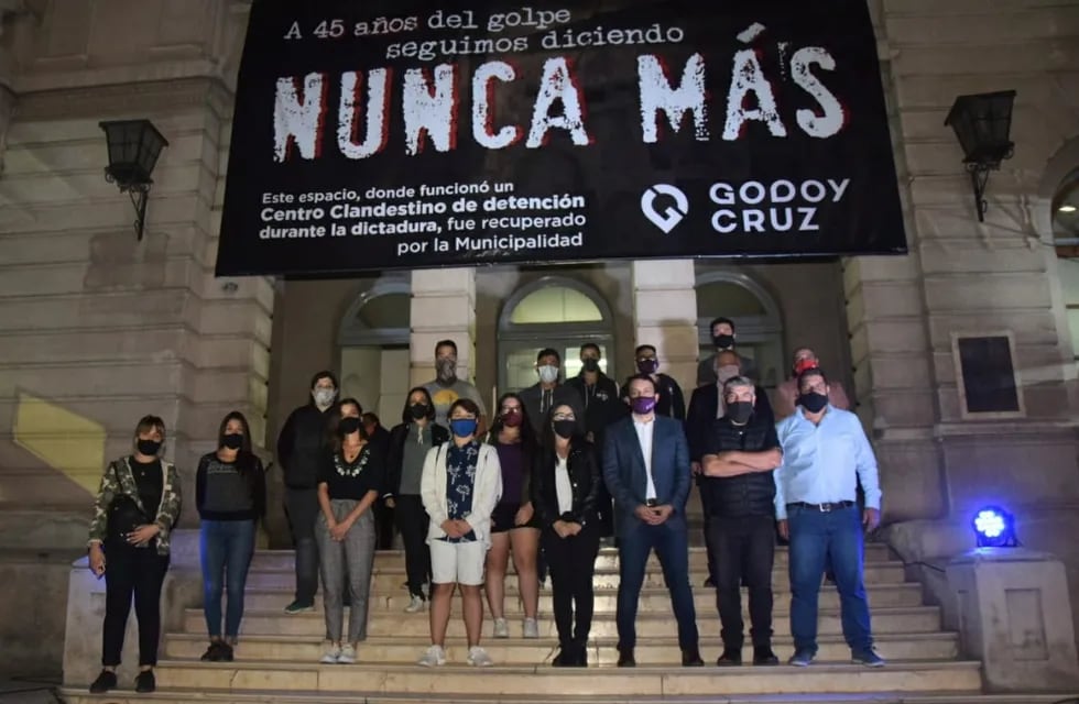 La Municipalidad de Godoy Cruz realizó una intervención cultural y un homenaje en el lugar que fuera un ex centro clandestino de detención. Gentileza MGC
