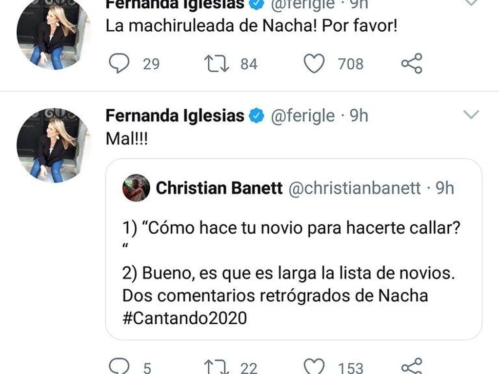 Opiniones de famosas sobre el cruce entre Nacha Guevara y Laurita Fernández (Twitter)