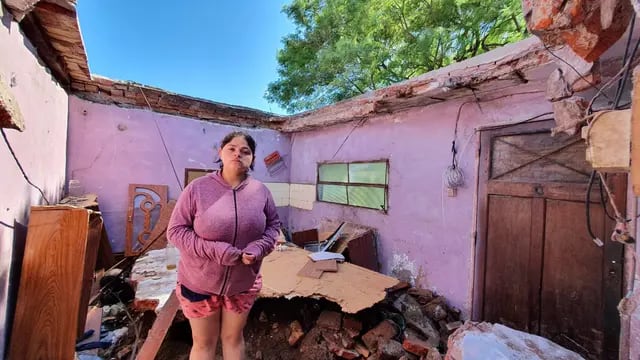 Derrumbe de casa en Balnearia